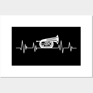 Trumpet heartbeat Trumpet and Clarinet lover trumpet beat Posters and Art